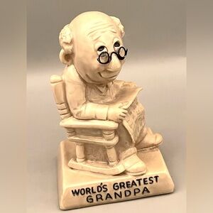 Vintage Russ Berrie World’s Greatest Grandpa Figurine 5”Unbreakable Statue